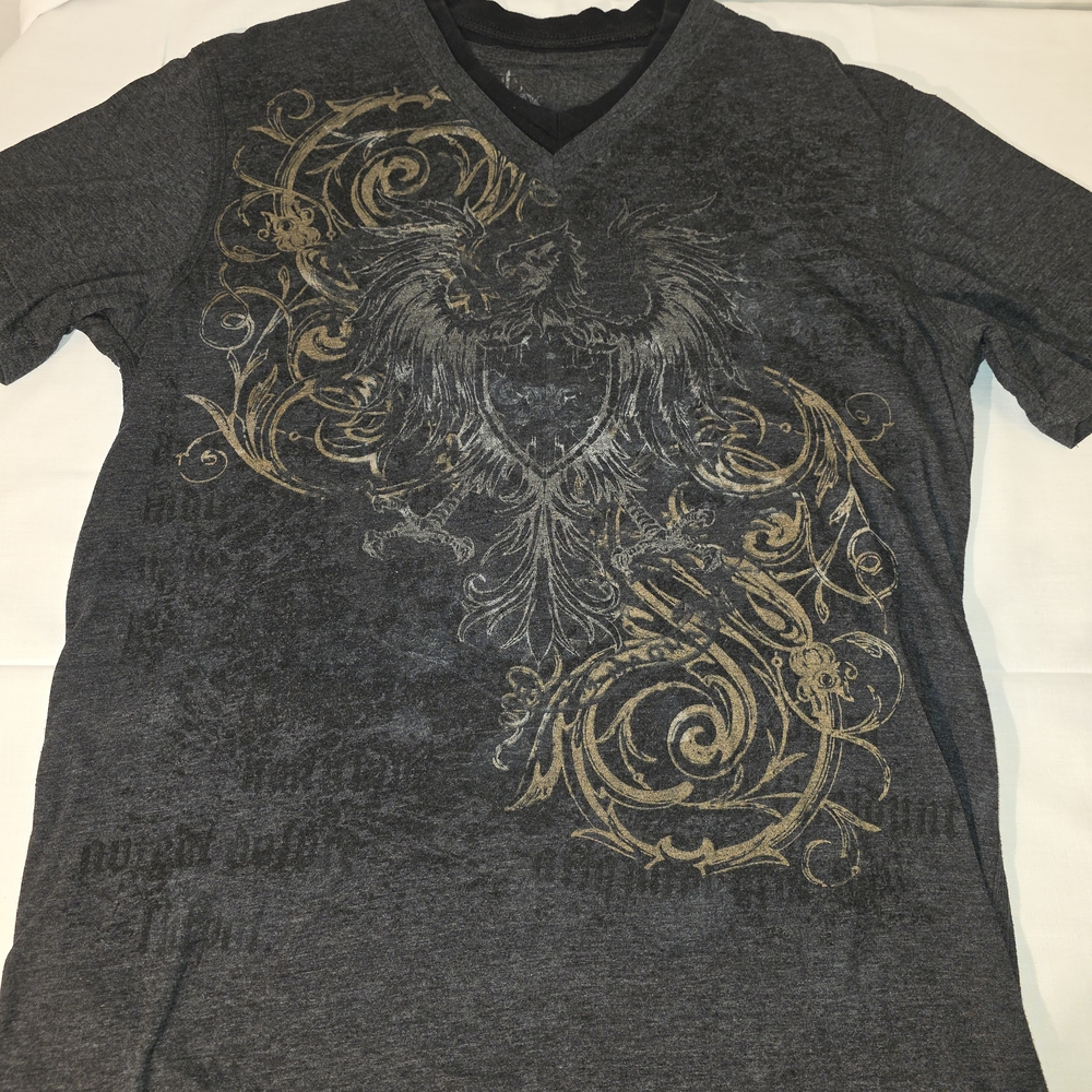 Gray Graphic T-Shirt Vintage Y2K
